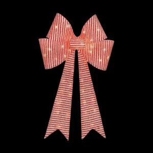 Home Accents Holiday 36 In. Pre-Lit Red/White Striped Tinsel Bow-TY339-1314-0 205983399 1 Home Accents Holiday 36 In. Pre-Lit Red/White Striped Tinsel Bow-TY339-1314-0 205983399