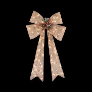 Home Accents Holiday 40 In. Pre-Lit Burlap Bow-TY045-1414 205982825 1 Home Accents Holiday 40 In. Pre-Lit Burlap Bow-TY045-1414 205982825
