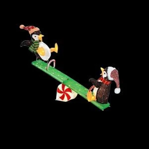 Home Accents Holiday 48 In. LED Lighted Tinsel Penguins On Seesaw-TY753-1614-0 206963077 1 Home Accents Holiday 48 In. LED Lighted Tinsel Penguins On Seesaw-TY753-1614-0 206963077