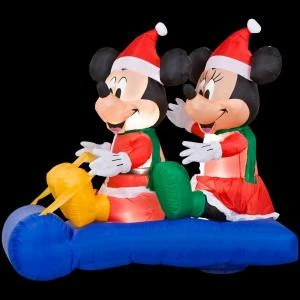 Home Accents Holiday 5 Ft. Inflatable LED Mickey And Minnie's Sled Scene-85646 202704708 1 Home Accents Holiday 5 Ft. Inflatable LED Mickey And Minnie's Sled Scene-85646 202704708