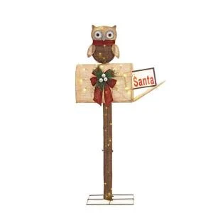 Home Accents Holiday 52 In. Pre-Lit Burlap Owl On Mailbox-TY494-1514 205928340 1 Home Accents Holiday 52 In. Pre-Lit Burlap Owl On Mailbox-TY494-1514 205928340