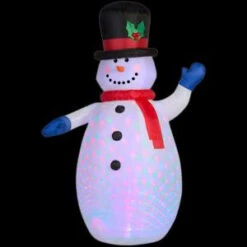Home Accents Holiday 52.36 In. W X 35.83 In. D X 77.95 In. H Projection Inflatable Snowman (RGB)-10906 206950644
