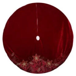 Home Accents Holiday 60 In. Velvet And Satin Poinsettia Christmas Tree Skirt-2604302-2HC 204074760