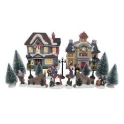 Home Accents Holiday 6.1 In. H Lighted School Village Set (20-Piece)-D16002C 207002463