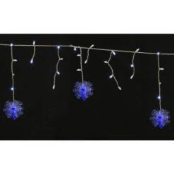 Home Accents Holiday 70-Light LED White Dome With Snowflakes Icicle Light Set-TY717-1315 204081134