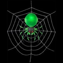 Home Accents Holiday 72 In. W X 72 In. D X 21.26 In. H Inflatable Green Spider With Web-71530 206762577