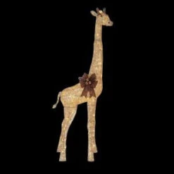 Home Accents Holiday 73 In. LED Lighted Gold Grapevine Giraffe-TY476-1611-0 206963301