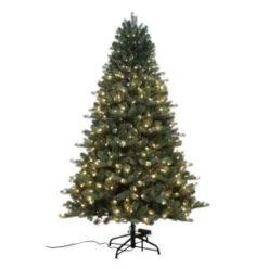 Home Accents Holiday 7.5 Ft. Spruce Quick-Set Artificial Christmas Tree With 600 9-Function LED Lights And Remote Control-W14L0465 205943350