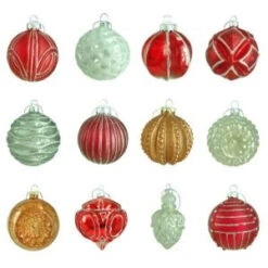 Home Accents Holiday 80 Mm Winter Tidings Assortment Ornament (12-Count)-HEGL21WT 207045465