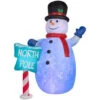 Home Accents Holiday 85.83 In. W X 70.08 In. D X 120.08 In. H Lighted Inflatable Snowman (Blue/White)-39410 206950893