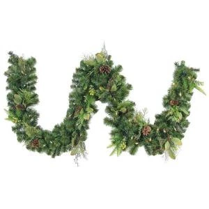 Home Accents Holiday 9 Ft. LED Pre-lit Nature Inspired Artificial Garland With Battery-Operated 50 Warm-white Lights-CHZH3811646THY 206771188 1 Home Accents Holiday 9 Ft. LED Pre-lit Nature Inspired Artificial Garland With Battery-Operated 50 Warm-white Lights-CHZH3811646THY 206771188