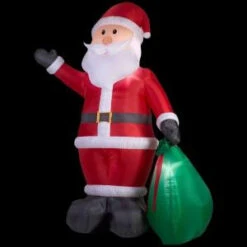 Home Accents Holiday 92.91 In. W X 59.06 In. D X 144.09 In. H Lighted Inflatable Santa With Gift Sack-39845 206950035