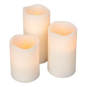 Home Accents Holiday Flameless Timer Pillar Bisque Color Candles With Wavy Edge (Count Of 3)-1650574HD 202331635 1 Home Accents Holiday Flameless Timer Pillar Bisque Color Candles With Wavy Edge (Count Of 3)-1650574HD 202331635