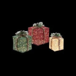 Home Accents Holiday Pre-Lit Burlap Gift Boxes (Set Of 3)-TY014-1414-0 205983476