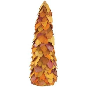 Home Decorators Collection 18 In. Orange Dried Leaves Cone Tree-9755400570 300145290 1 Home Decorators Collection 18 In. Orange Dried Leaves Cone Tree-9755400570 300145290