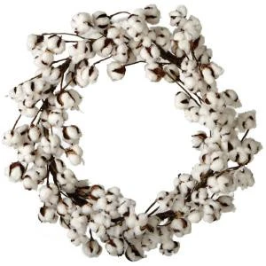 Home Decorators Collection 26 In. Artificial Cotton Wreath-9307200410 300134245 1 Home Decorators Collection 26 In. Artificial Cotton Wreath-9307200410 300134245
