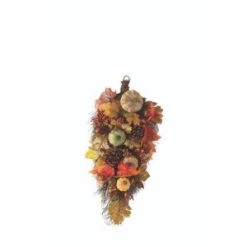 Home Decorators Collection Green Harvest 28 In. Swag With Pumpkin, Gourd And Maple Leaf-9748400730 300134218