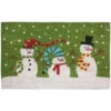 J & M Home Fashions Christmas Three Snowmen Vinyl Back Coco 18 In. X 30 In. Door Mat-70188 206639158