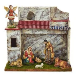 Kurt S. Adler 5 In. Musical Nativity Set With 7 Figures And Stable-N0286 300587919