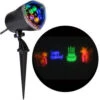 LightShow 11.81 In. Projection-Whirl-a-Motion-Happy Birthday (RGBY) Light Stake-49342 206832931