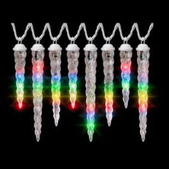 LightShow 8-Light Multi Color Shooting Star Varied Size Icicle Light Set-85666 204070186