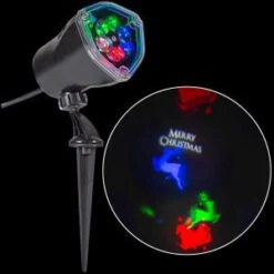 LightShow Merry Christmas With Reindeer And Sleigh Projection Spotlight Stake-36629 205928811