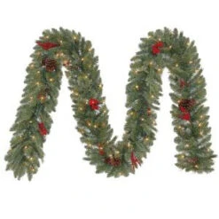 Martha Stewart Living 12 Ft. Winslow Artificial Garland With 100 Clear Lights-GTC0P4598C00 205983438