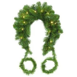 Martha Stewart Living 12 In. LED Pre-Lit Downswept Douglas Fir Mailbox Swag-9317000610 206498003