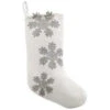 Martha Stewart Living 16 In. Ivory Polyester Snowflake Christmas Stocking-9717500410 300274243