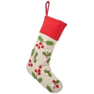 Martha Stewart Living 16 In. Red Trim Polyester Holly And Berries Christmas Stocking-9717400110 300274131 1 Martha Stewart Living 16 In. Red Trim Polyester Holly And Berries Christmas Stocking-9717400110 300274131