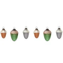 Martha Stewart Living 2 In. - 2.75 In. H Tricolor Acorn Ornament (Set Of 6)-9731900730 300261535