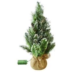 Martha Stewart Living 24 In. Pre-lit LED Glittery Bristle Pine Artificial Table Tree-9317800610 206497588