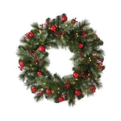 Martha Stewart Living 30 In. Artificial Christmas Wreath With Cedar And Pine-9781010610 300338053