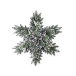 Martha Stewart Living 32 In. Sparkling Pine Artificial Snowflakes Swag With 35 Clear Lights-GB1-302-32S-1 205982356