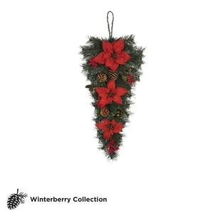 Martha Stewart Living 32 In. Unlit Winterberry Artificial Swag With Red Poinsettias, Berries And Pinecones-1757844 203264022 1 Martha Stewart Living 32 In. Unlit Winterberry Artificial Swag With Red Poinsettias, Berries And Pinecones-1757844 203264022