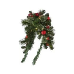 Martha Stewart Living 36 In. Pre-Lit Festive Mailbox Swag With Cedar And Pine-9785600610 300350562