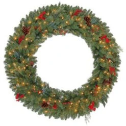 Martha Stewart Living 48 In. Winslow Artificial Wreath With 120 Clear Lights-GD40P4598C00 205915360