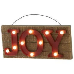 Martha Stewart Living 6.25 In. H Lighted Joy Christmas Wall Sign-9727500950 300245702
