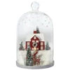 Martha Stewart Living 7.5 In. Winter House Lighted Cloche Diorama-9735600730 300266269