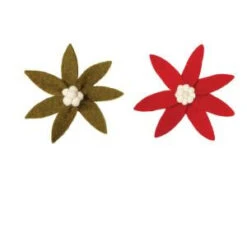 Martha Stewart Living Wool Felt Poinsettia Ornament (Set Of 2)-9728000110 300242988