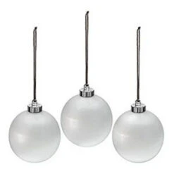 Mr. Christmas 6 In. Outdoor Pearlized White New Ornament (Set Of 3)-48004M 206265399