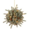 National Tree Company 12 In. Frosted Arctic Spruce Kissing Ball With Battery Operated Warm White LED Lights-PEFA1-307-12K-B 300487245