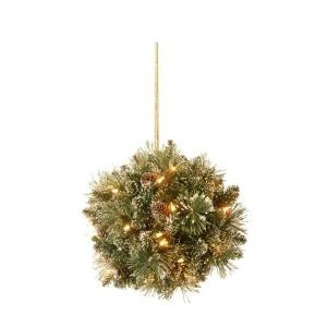 National Tree Company 12 In. Glittery Bristle Pine Kissing Ball With Pine Cones-GB1-300-12K-B1 205299262 1 National Tree Company 12 In. Glittery Bristle Pine Kissing Ball With Pine Cones-GB1-300-12K-B1 205299262