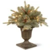 National Tree Company 1.5 Ft. Frosted Arctic Spruce Porch Artificial Bush With Clear Lights-PEFA1-307-18P 300120634