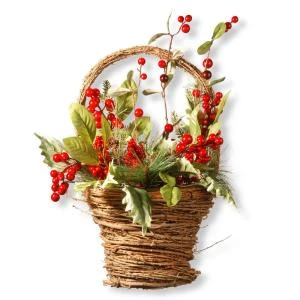 National Tree Company 16 In. Holiday Basket-RAC-JS50889 300487117 1 National Tree Company 16 In. Holiday Basket-RAC-JS50889 300487117