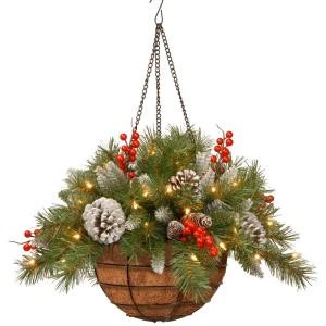 National Tree Company 20 In. Frosted Berry Hanging Basket With Battery Operated Warm White LED Lights-FRB-20HLW-B1 300487224 1 National Tree Company 20 In. Frosted Berry Hanging Basket With Battery Operated Warm White LED Lights-FRB-20HLW-B1 300487224