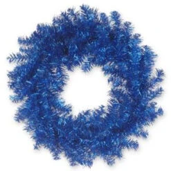 National Tree Company 24 In. Blue Tinsel Artificial Wreath-TT33-17-24W-1 300488007