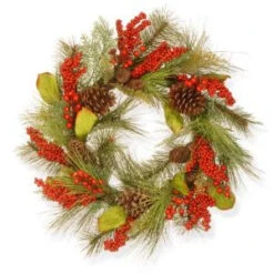 National Tree Company 24 In. Bristle And Berry Artificial Wreath-RAC-14074W24 300154630