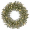 National Tree Company 24 In. Downswept Douglas Blue Artificial Wreath With Clear Lights-PEDDB1-312-24W1 300182948