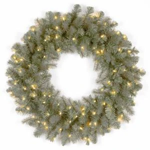 National Tree Company 24 In. Downswept Douglas Blue Artificial Wreath With Clear Lights-PEDDB1-312-24W1 300182948 1 National Tree Company 24 In. Downswept Douglas Blue Artificial Wreath With Clear Lights-PEDDB1-312-24W1 300182948